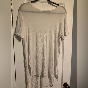 Brandy Melville High-Low Short Sleeve White Tee